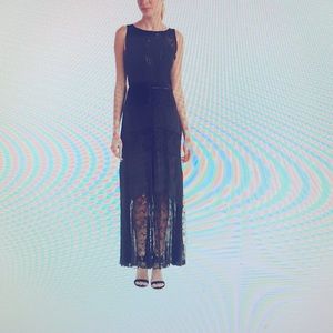 Bailey 44 Rowllane paneled lace and crepe maxi